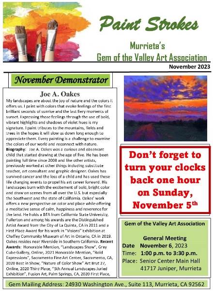 November 2023 Newsletter