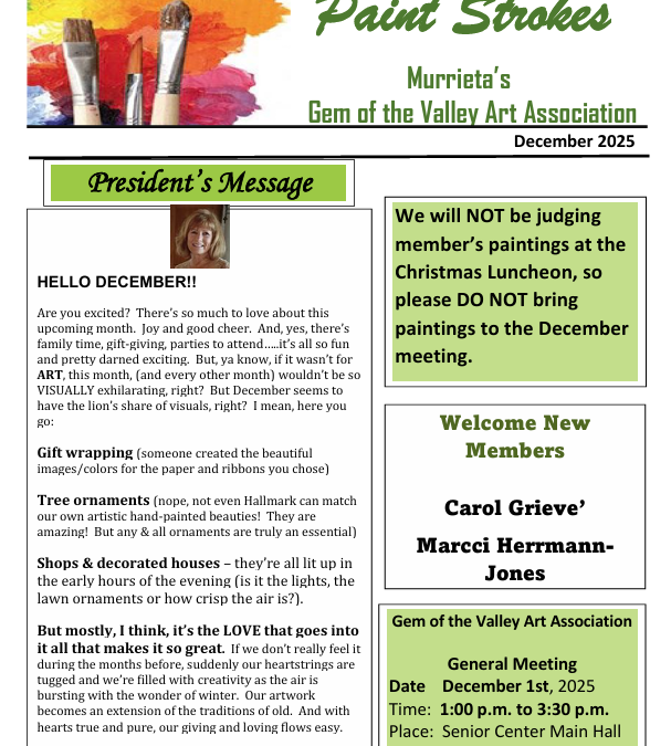 December 2025 Newsletter