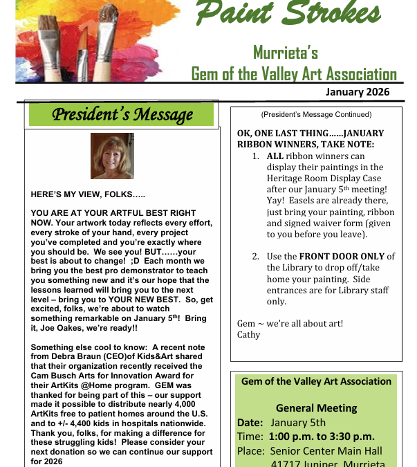 January 2026 Newsletter
